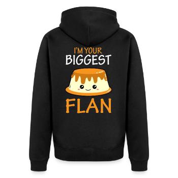 Je suis ton plus gros flan - gâteau au dessert - Veste à capuche bio Premium Unisexe - noir - Dos - Nico (187cm)