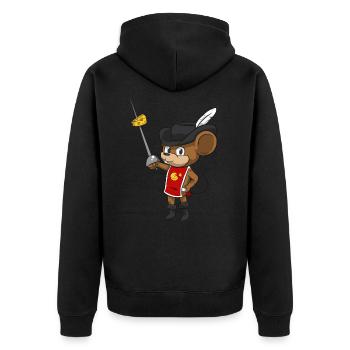 Mousquetaire de souris avec épée - Veste à capuche bio Premium Unisexe - noir - Dos - Nico (187cm)