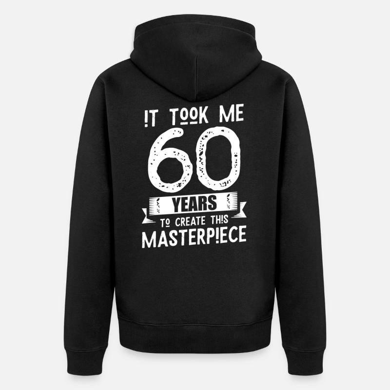 60. Geburtstag 60er Geschenk - Unisex Premium Bio Zip Hoodie - Schwarz