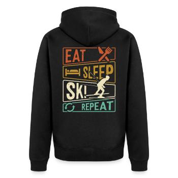 Eat Sleep Ski Repeat - Skieur - Veste à capuche bio Premium Unisexe - noir - Dos - Nico (187cm)