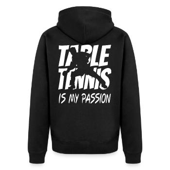 Table tennis sport gift - Unisex Premium Organic Zip Hoodie - black - Back - Nico (187cm)