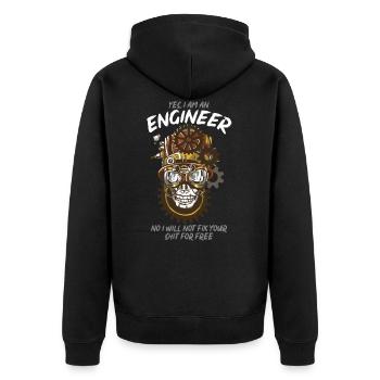 Ingénieur technicien en génie - Veste à capuche bio Premium Unisexe - noir - Dos - Nico (187cm)