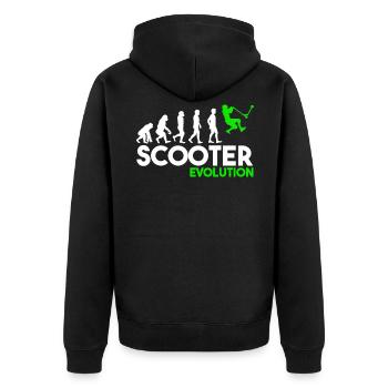 Scooter Evolution Stunt Scooter Jungen Tretroller - Unisex Premium Bio Zip Hoodie - Schwarz - Hinten - Nico (187cm)