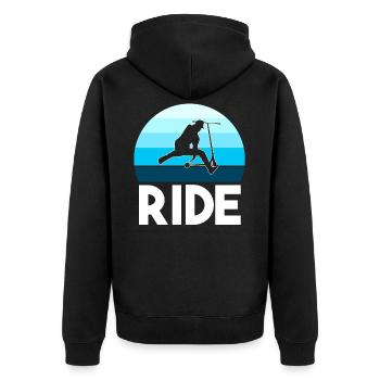 Ride Stunt Scooter Boys Scooter Scooter Boys - Unisex Premium Organic Zip Hoodie - black - Back - Nico (187cm)