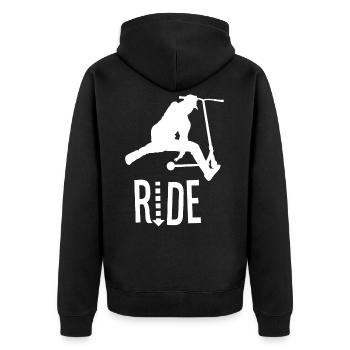 Ride Stunt Scooter Boys Scooter Scooter Boys - Unisex Premium Organic Zip Hoodie - black - Back - Nico (187cm)
