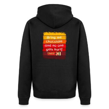 Bring me chocolate - Unisex Premium Organic Zip Hoodie - black - Back - Nico (187cm)