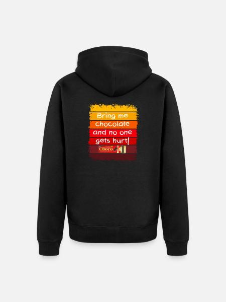Bring me chocolate - Unisex Premium Organic Zip Hoodie - black