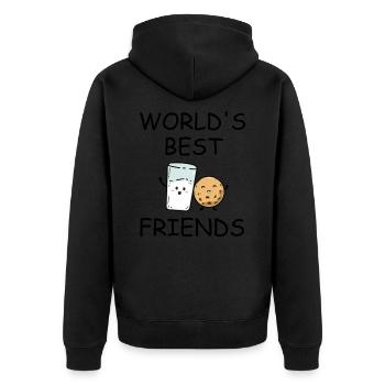 World's best friends - Friendship - Unisex Premium Organic Zip Hoodie - black - Back - Nico (187cm)