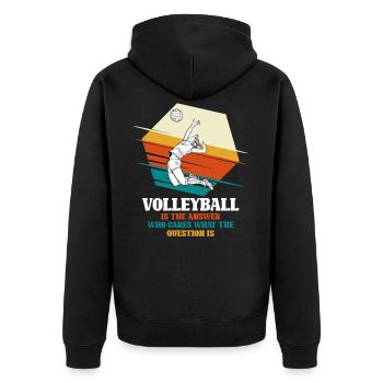 Volleyball is the answer - volleyball players - Unisex Premium Organic Zip Hoodie - black - Back - Nico (187cm)