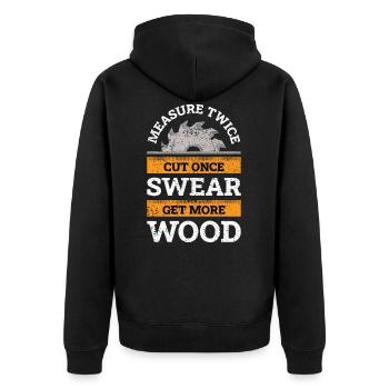 Carpenter joiner carpenter gift - Unisex Premium Organic Zip Hoodie - black - Back - Nico (187cm)