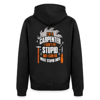 Carpenter joiner carpenter gift - Unisex Premium Organic Zip Hoodie - black - Back - Nico (187cm)
