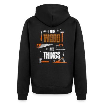 Carpenter joiner carpenter gift - Unisex Premium Organic Zip Hoodie - black - Back - Nico (187cm)