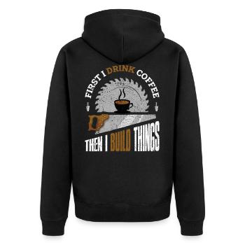 Carpenter joiner carpenter gift - Unisex Premium Organic Zip Hoodie - black - Back - Nico (187cm)