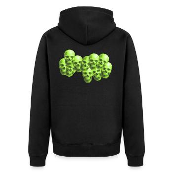 skull neon place art work mode style aesthetic - Veste à capuche bio Premium Unisexe - noir - Dos - Nico (187cm)