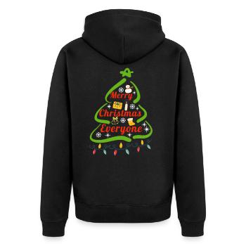 Weihnachten Weihnachten Weihnachten Weihnachten Weihnachten - Unisex Premium Bio Zip Hoodie - Schwarz - Hinten - Nico (187cm)