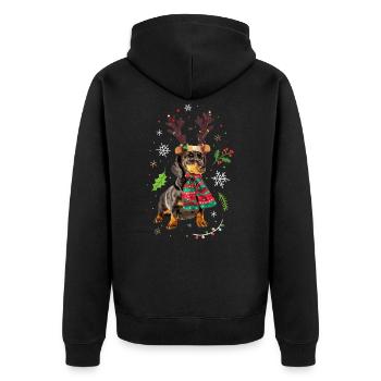 Noël de teckel - Veste à capuche bio Premium Unisexe - noir - Dos - Nico (187cm)