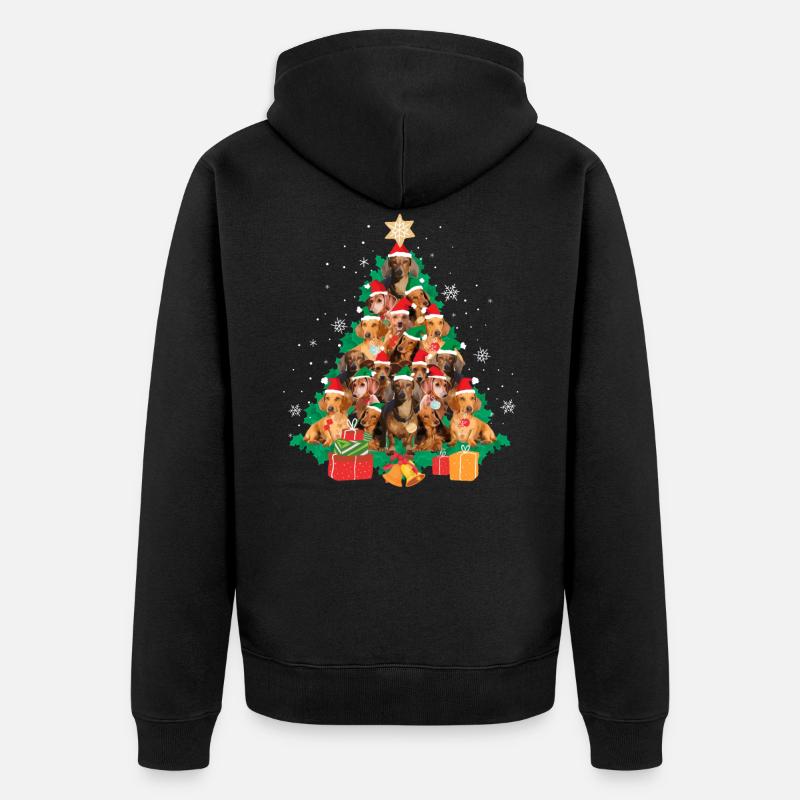 Noël de teckel - Veste à capuche bio Premium Unisexe - noir