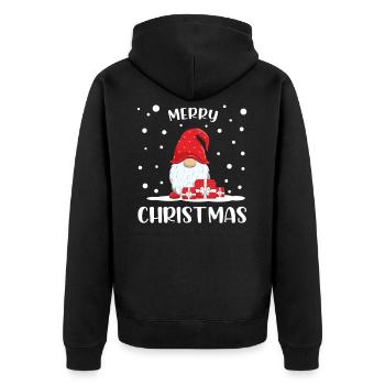 Christmas Funny Santa Claus Gift Idea - Unisex Premium Organic Zip Hoodie - black - Back - Nico (187cm)