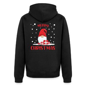 Christmas Funny Santa Claus Gift Idea - Unisex Premium Organic Zip Hoodie - black - Back - Nico (187cm)
