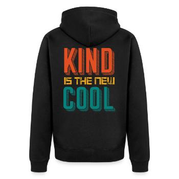 Kind est le nouveau cool - Veste à capuche bio Premium Unisexe - noir - Dos - Nico (187cm)