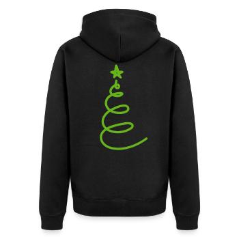 Weihnachten Weihnachten Weihnachten Weihnachten Weihnachten - Unisex Premium Bio Zip Hoodie - Schwarz - Hinten - Nico (187cm)