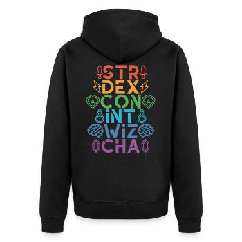 RPG Roleplay Fantasy - Unisex Premium Organic Zip Hoodie - black - Back - Nico (187cm)