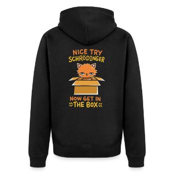 Cadeau de physique quantique pour un fan de Schrodinger - Veste à capuche bio Premium Unisexe - noir - Dos - Nico (187cm)