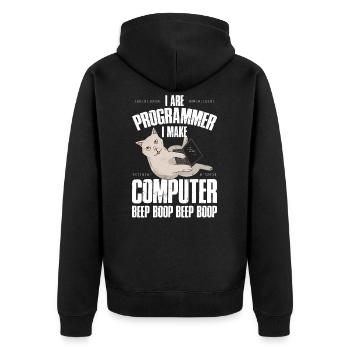 Programmeur Je suis Programmeur Bip - Veste à capuche bio Premium Unisexe - noir - Dos - Nico (187cm)