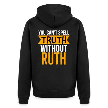 Ruth Bader Ginsburg, berüchtigte RBG - Unisex Premium Bio Zip Hoodie - Schwarz - Hinten - Nico (187cm)