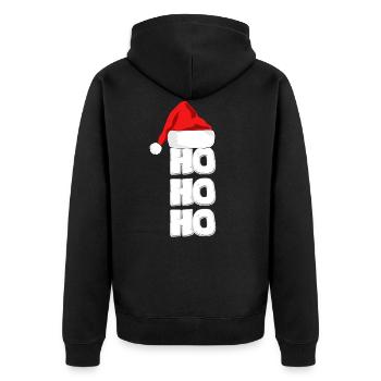 Santa, Santa, Santa, Santa, Marché de Noël - Veste à capuche bio Premium Unisexe - noir - Dos - Nico (187cm)