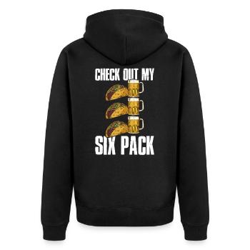 Tacos Mexikanisches Essen Burritos Nachos - Unisex Premium Bio Zip Hoodie - Schwarz - Hinten - Nico (187cm)