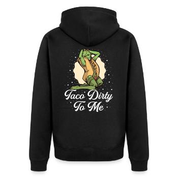 Tacos Mexikanisches Essen Burritos Nachos - Unisex Premium Bio Zip Hoodie - Schwarz - Hinten - Nico (187cm)