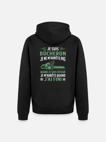 je suis bûcheron - Veste à capuche bio Premium Unisexe - noir