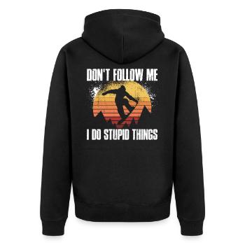 Snowboard Sports d'hiver Snowboard Funny Gift - Veste à capuche bio Premium Unisexe - noir - Dos - Nico (187cm)