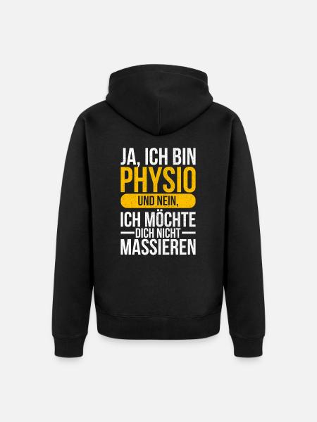 Physio-Therapie I Physio-Therapeut Motiv-Sprüche - Unisex Premium Bio Zip Hoodie - Schwarz