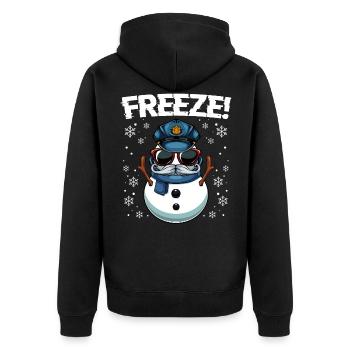 Geler! Bonhomme de neige de Noël de la police - Veste à capuche bio Premium Unisexe - noir - Dos - Nico (187cm)