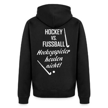 Feldhockey Hallenhockey Hockey Geschenk - Unisex Premium Bio Zip Hoodie - Schwarz - Hinten - Nico (187cm)