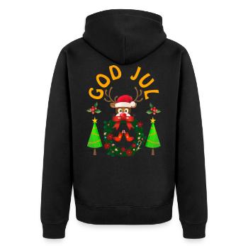 Joyeux Noël, Joyeux Noël, Joyeux Noël - Veste à capuche bio Premium Unisexe - noir - Dos - Nico (187cm)
