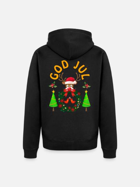 Wesołych Świąt, Wesołych Świąt, Wesołych Świąt - Premium økologisk unisex-hættejakke - sort