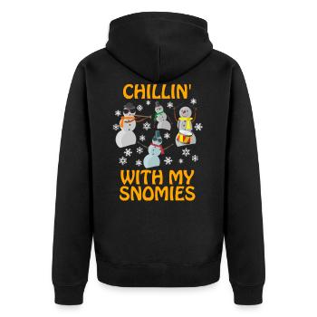 Weihnachten Weihnachten Weihnachten Weihnachten Weihnachten - Unisex Premium Bio Zip Hoodie - Schwarz - Hinten - Nico (187cm)