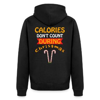Weihnachten Weihnachten Weihnachten Weihnachten Weihnachten - Unisex Premium Bio Zip Hoodie - Schwarz - Hinten - Nico (187cm)
