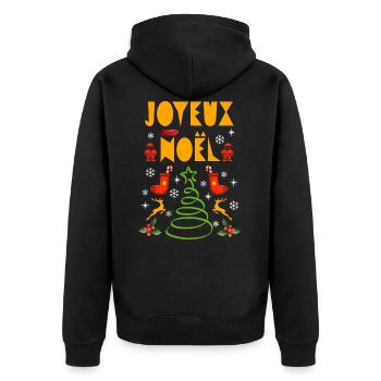 Weihnachten Weihnachten Weihnachten Weihnachten Weihnachten - Unisex Premium Bio Zip Hoodie - Schwarz - Hinten - Nico (187cm)