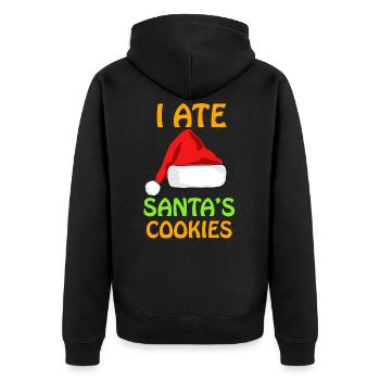 Weihnachten Weihnachten Weihnachten Weihnachten Weihnachten - Unisex Premium Bio Zip Hoodie - Schwarz - Hinten - Nico (187cm)