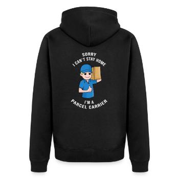 Parcel carrier delivery boy gift idea - Unisex Premium Organic Zip Hoodie - black - Back - Nico (187cm)