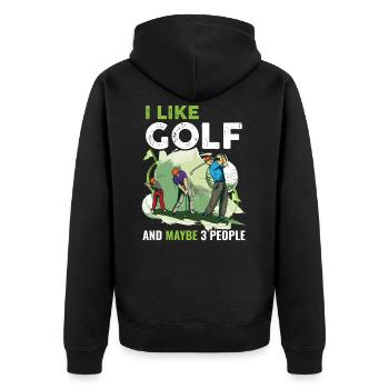 Golf Golfer Sjov Golfer Gave - Premium økologisk unisex-hættejakke - sort - Bagpå - Nico (187cm)