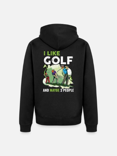 Golf Golfer Golfspieler Lustig Geschenk - Premium økologisk unisex-hættejakke - sort