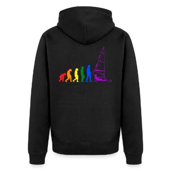 Beach Sailor Sailing Evolution Char À Voile - Unisex Premium Bio Zip Hoodie - Schwarz - Hinten - Nico (187cm)