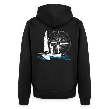 Catamaran Sailing Double Hull Boat Two Hull Boat - Unisex Premium Organic Zip Hoodie - black - Back - Nico (187cm)