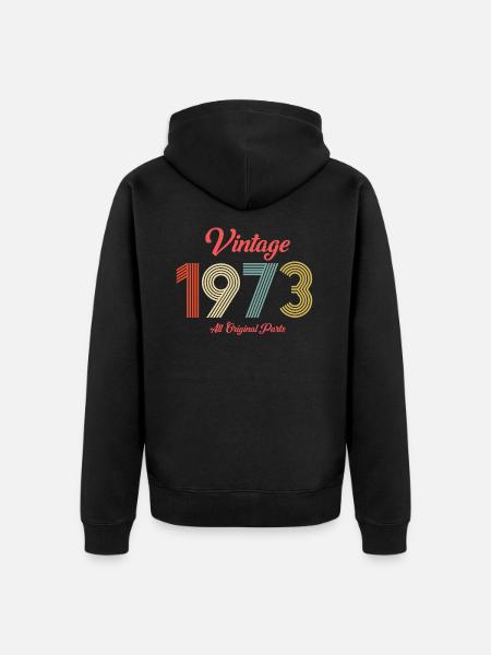1973 - Unisex Premium Organic Zip Hoodie - black