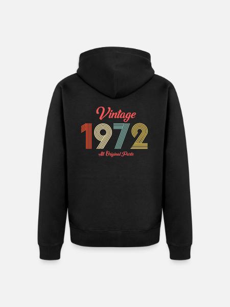 1972 - Veste à capuche bio Premium Unisexe - noir